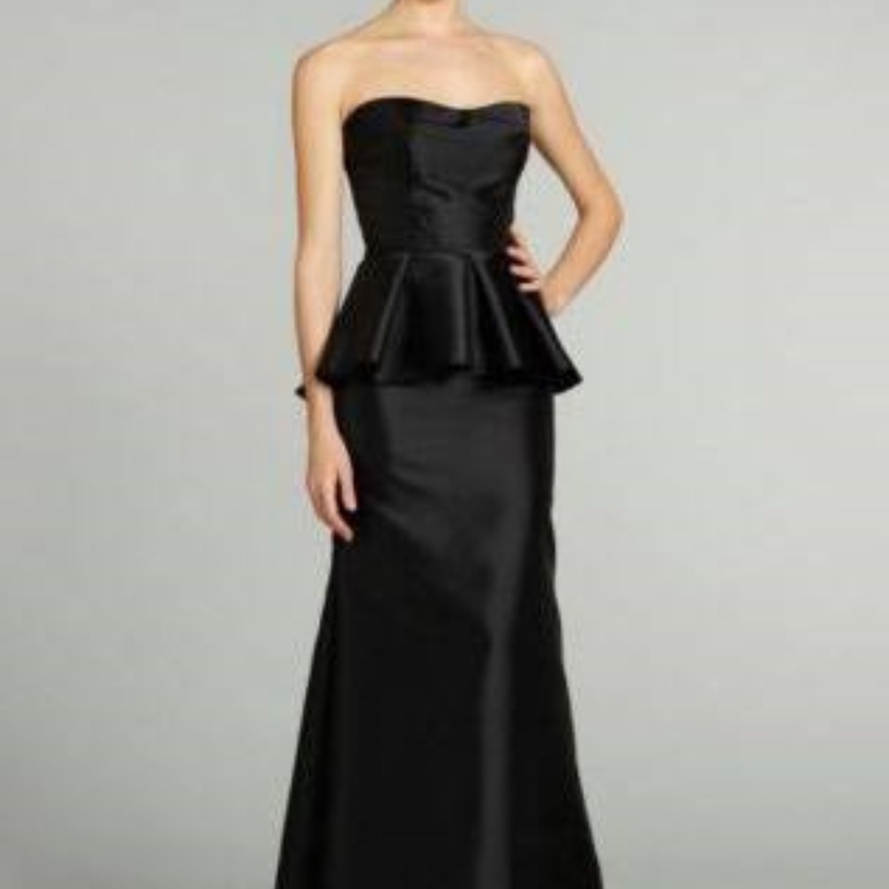 Black satin linen gown